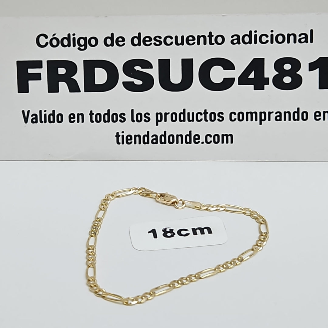 PULSERAS 3X1 ORO 14K 18 CM 2.9 GR (NUEVO)