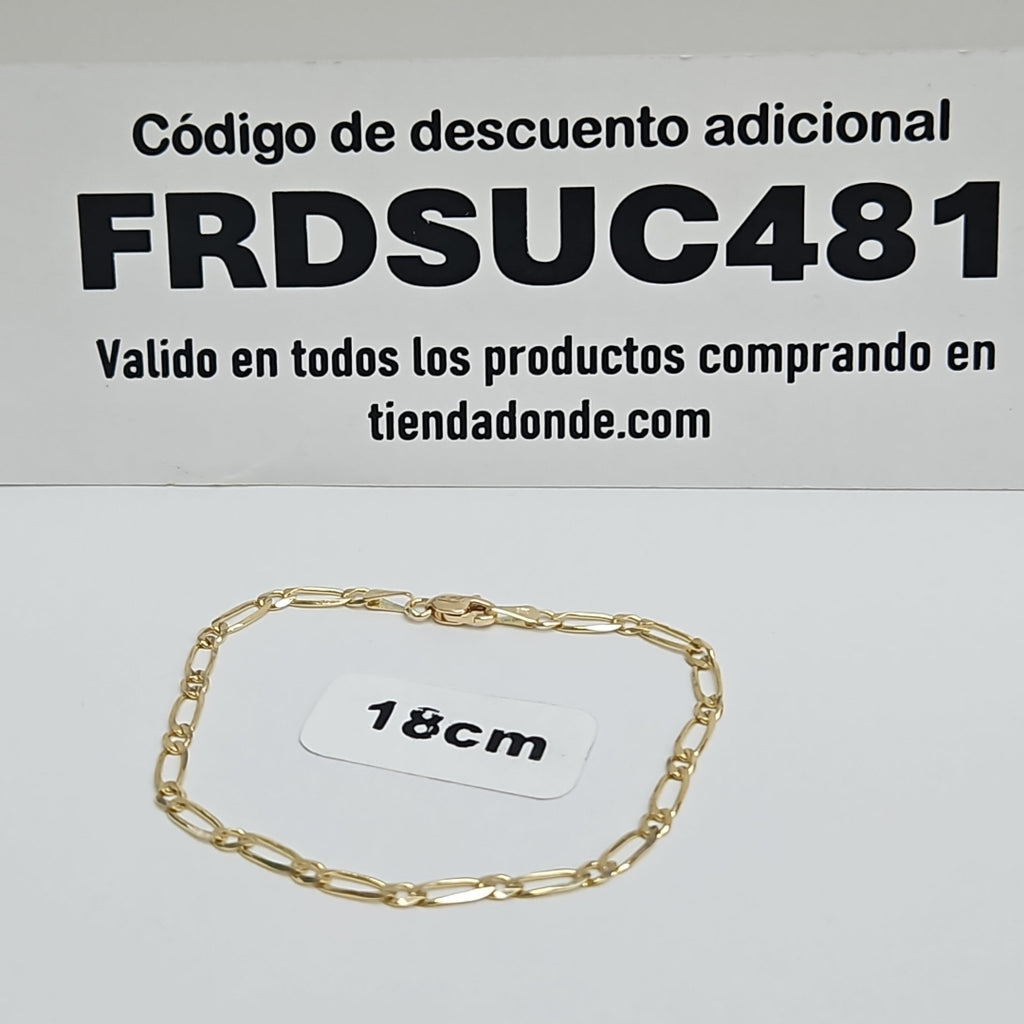 PULSERAS 1X1 ORO 14K 18 CM 2.7 GR (NUEVO)