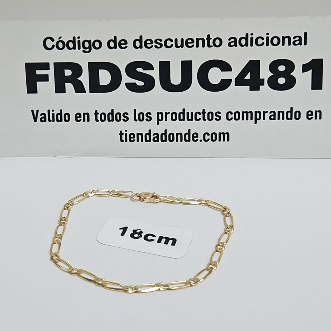 PULSERAS 1X1 ORO 14K 18 CM 2.7 GR (NUEVO)