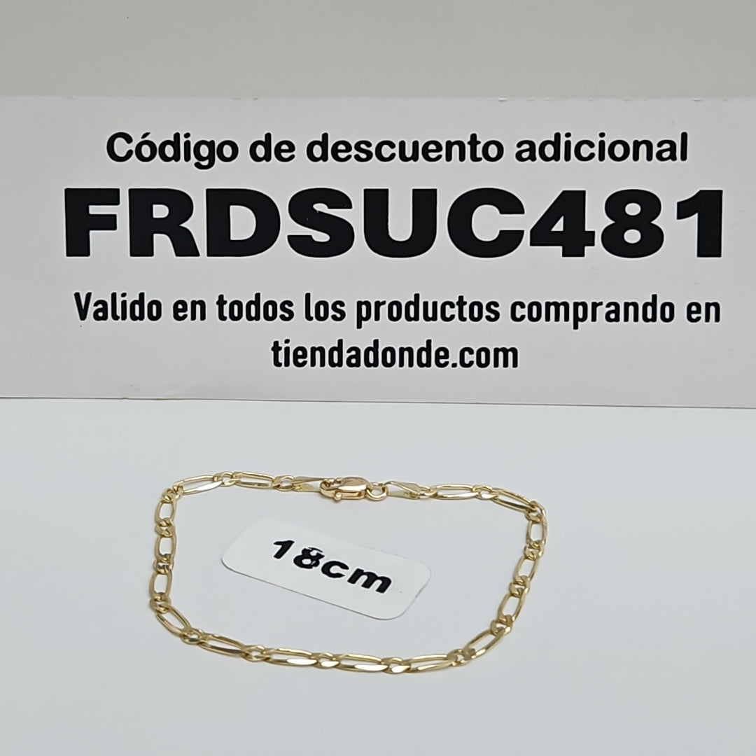 PULSERAS 1X1 ORO 14K 18 CM 2.6 GR (NUEVO)