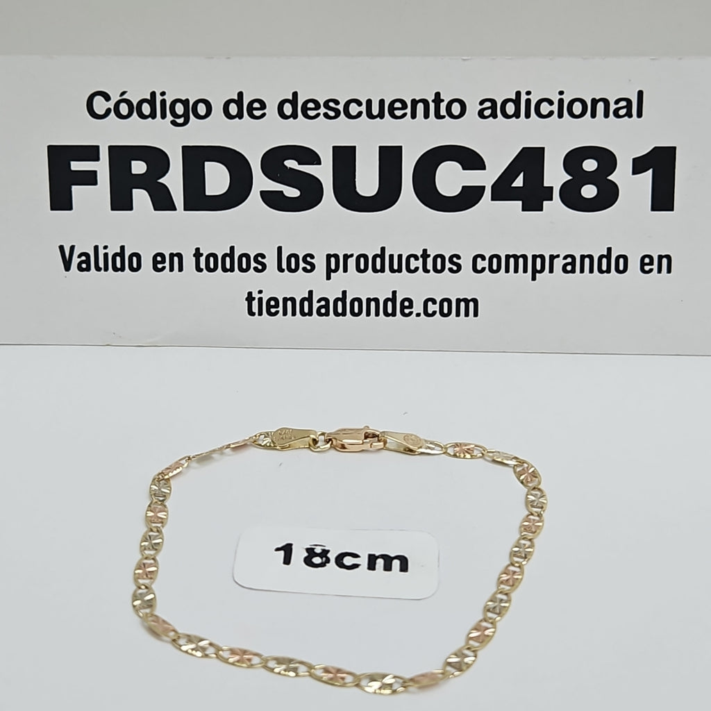 PULSERAS TEJIDO GUCHI ORO 10K 16 CM 2.6 GR (NUEVO)