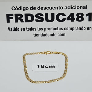 PULSERAS TEJIDO BARBADA DIAMANTADA ORO 14K 18 CM 3.1 GR (NUEVO)