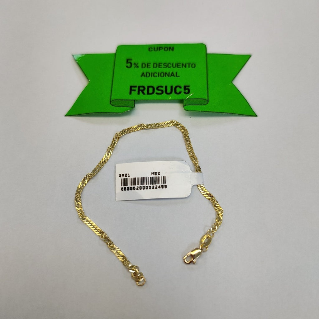 PULSERAS TEJIDO MEDIO TZL ORO 14K 18 CM 1.9 GR (NUEVO)