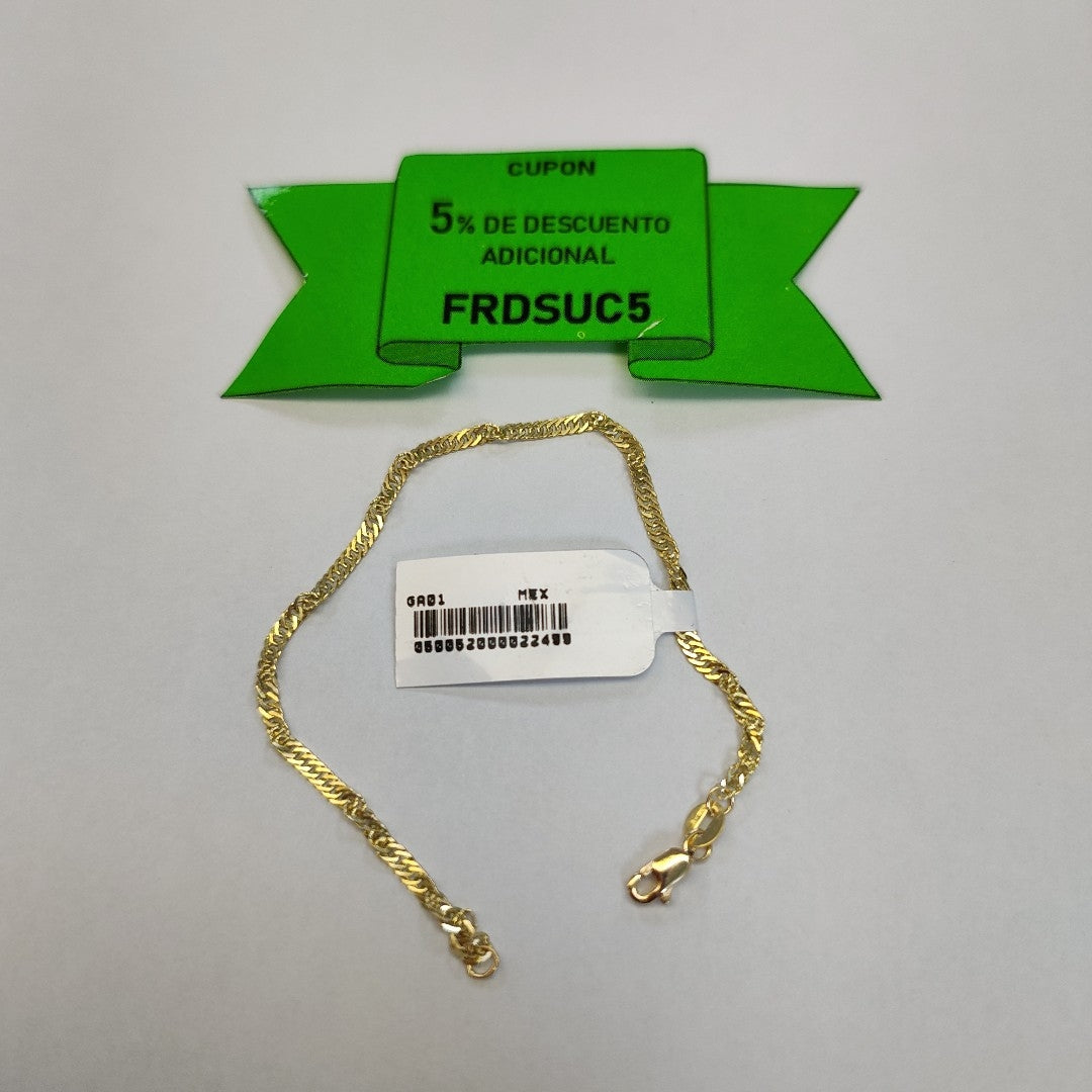 PULSERAS TEJIDO MEDIO TZL ORO 14K 18 CM 1.9 GR (NUEVO)