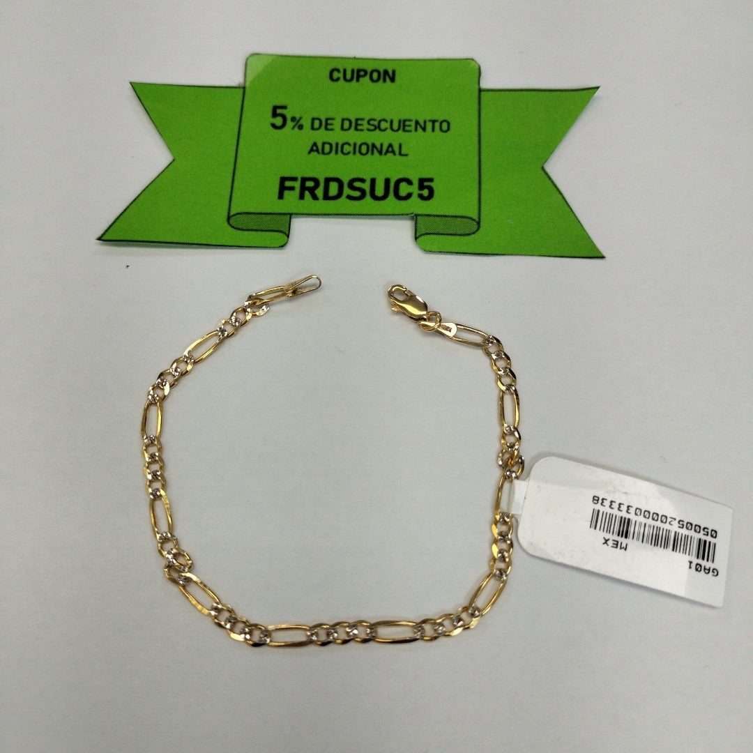 PULSERAS 3X1 DIAMANTADA ORO 14K 18 CM 3.1 GR (NUEVO)