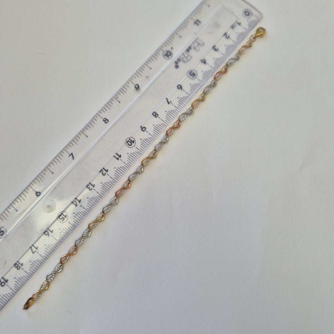 PULSERA ORO COMBINADO 10 K 4.7 GRMS (SEMINUEVO)