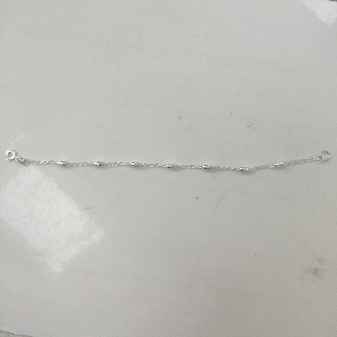 PULSERA TEJIDO TEJIDO ESPECIAL PLATA .925 18 CM 1.6 GR (NUEVO)
