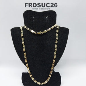 CADENAS TEJIDO GUCHI ORO 14K 55 CM 7.2 GR (NUEVO)