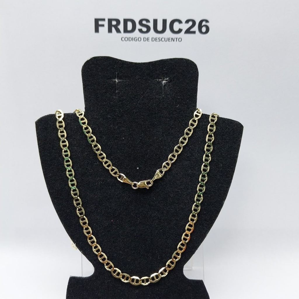 CADENAS TEJIDO MARINERA ORO 14K 55 CM 8 GR (NUEVO)