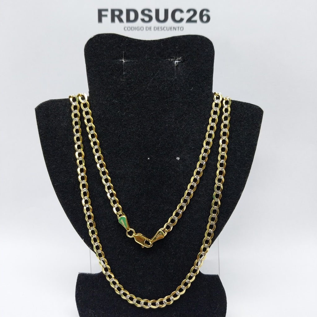 CADENAS BARBADA DIAMANTADA ORO 14K 60 CM 9.5 GR (NUEVO)