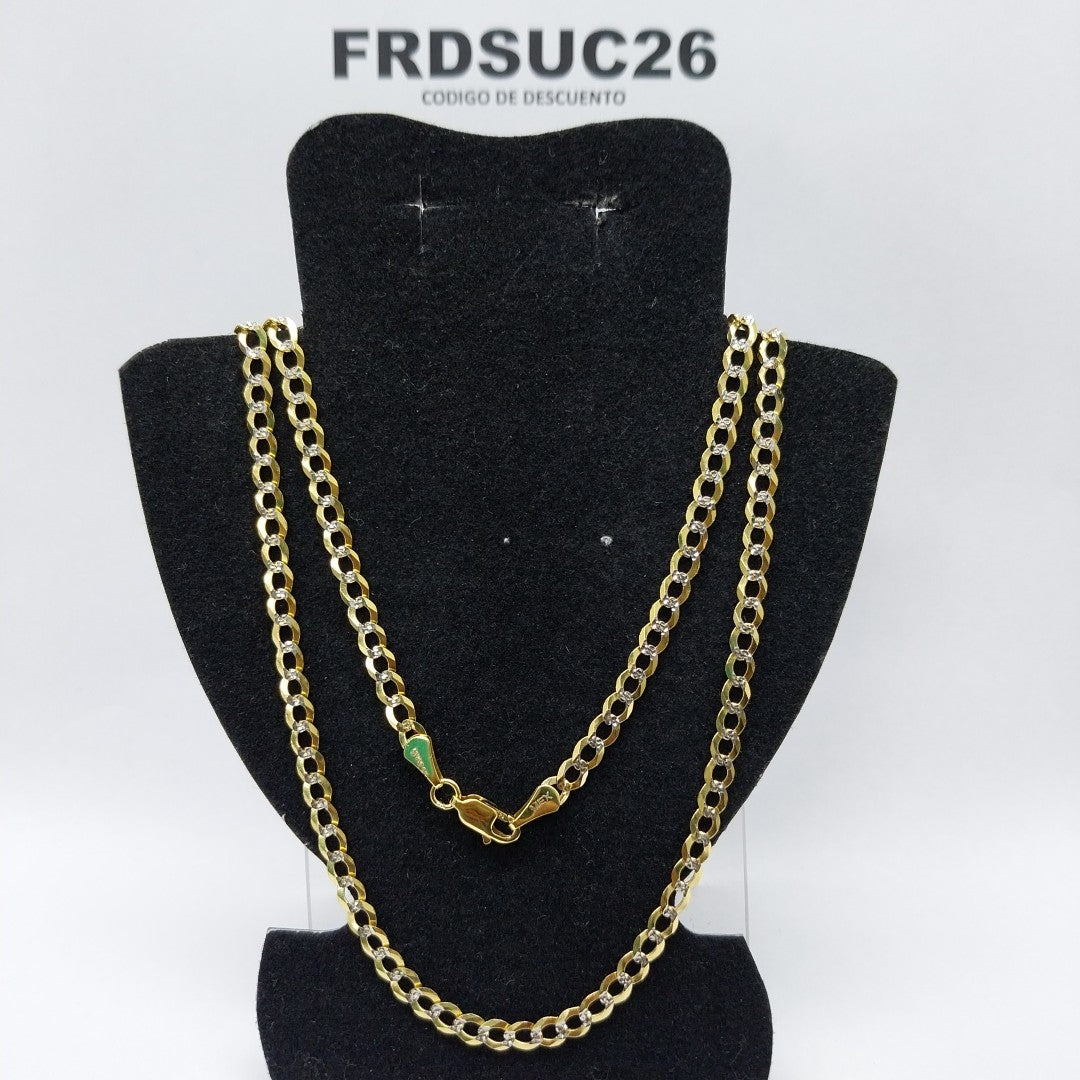CADENAS BARBADA DIAMANTADA ORO 14K 60 CM 9.5 GR (NUEVO)