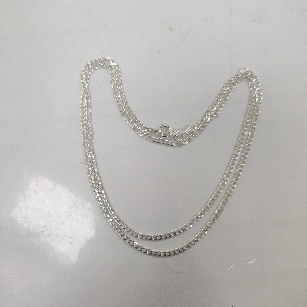 CADENA TEJIDO BARBADO PLATA .925 60 CM 5.6 GR (NUEVO)