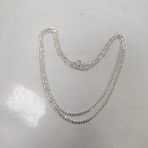 CADENA TEJIDO BARBADO PLATA .925 60 CM 5.6 GR (NUEVO)
