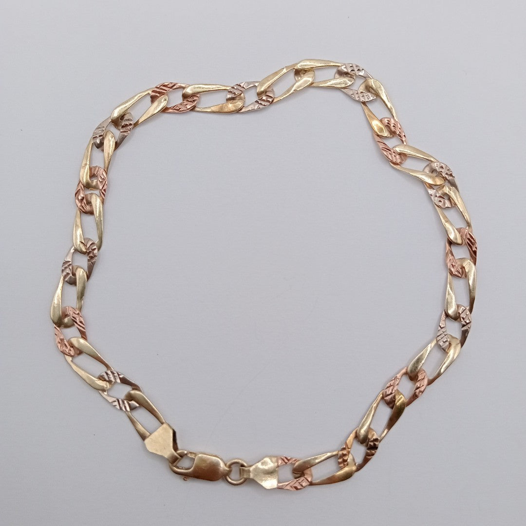 PULSERA ORO COMBINADO 14 K 3.6 GRMS (SEMINUEVO)