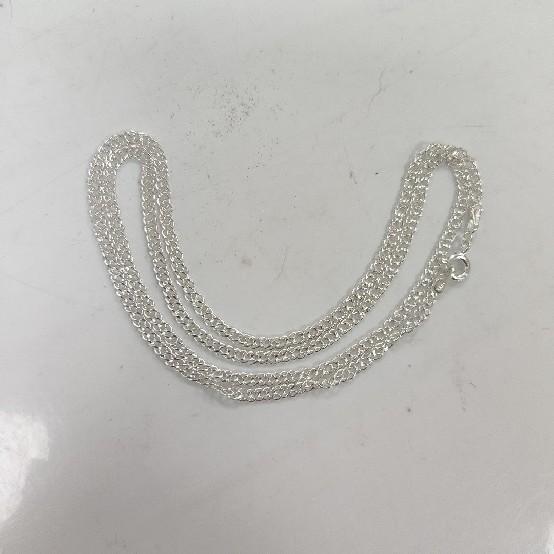CADENA TEJIDO ESLABONES PLATA .925 55 CM 4.2 GR (NUEVO)