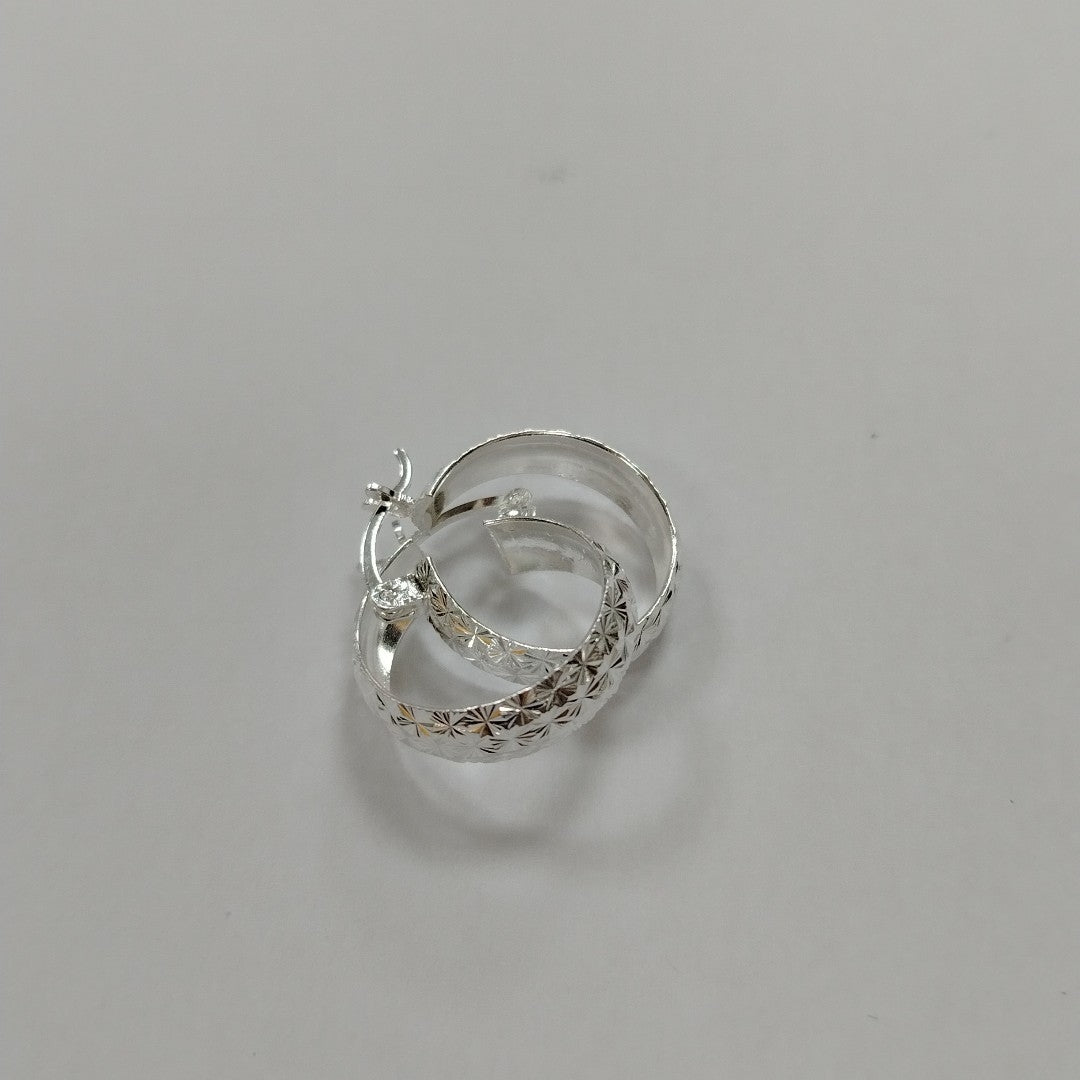 PAR ARRACADAS FACETADAS PLATA .925 3.5 GR (NUEVO)