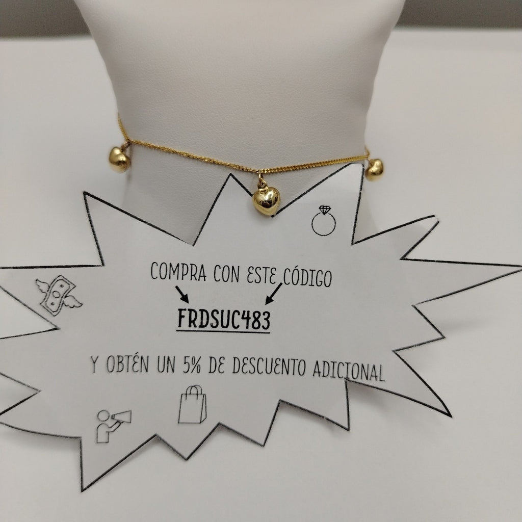 PULSERAS TEJIDO ESPECIAL C/DIJE ORO 10K 18 CM 1.7 GR (NUEVO)
