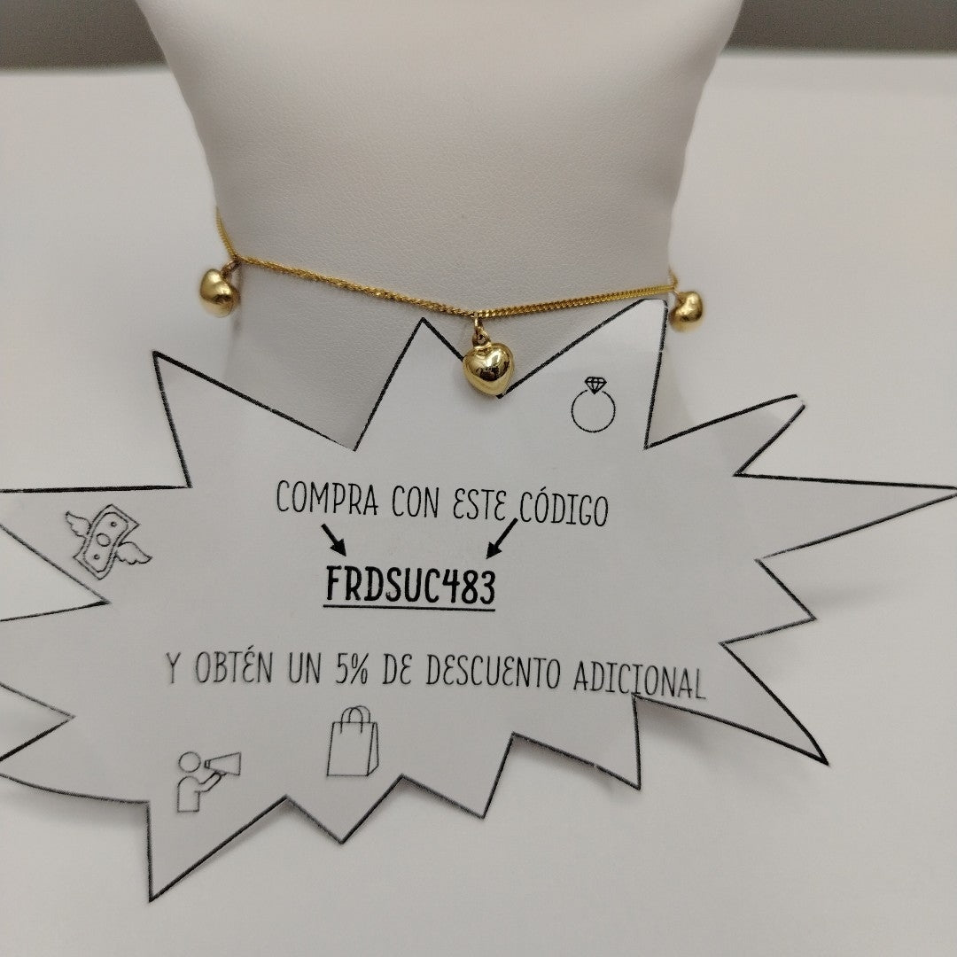PULSERAS TEJIDO ESPECIAL C/DIJE ORO 10K 18 CM 1.7 GR (NUEVO)