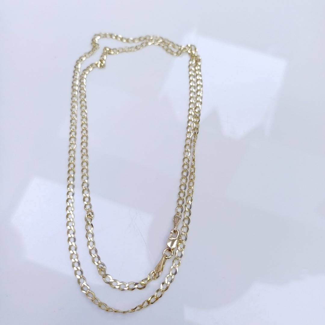 CADENAS TEJIDO BARBADA ORO 14K 60 CM 5.5 GR (NUEVO)