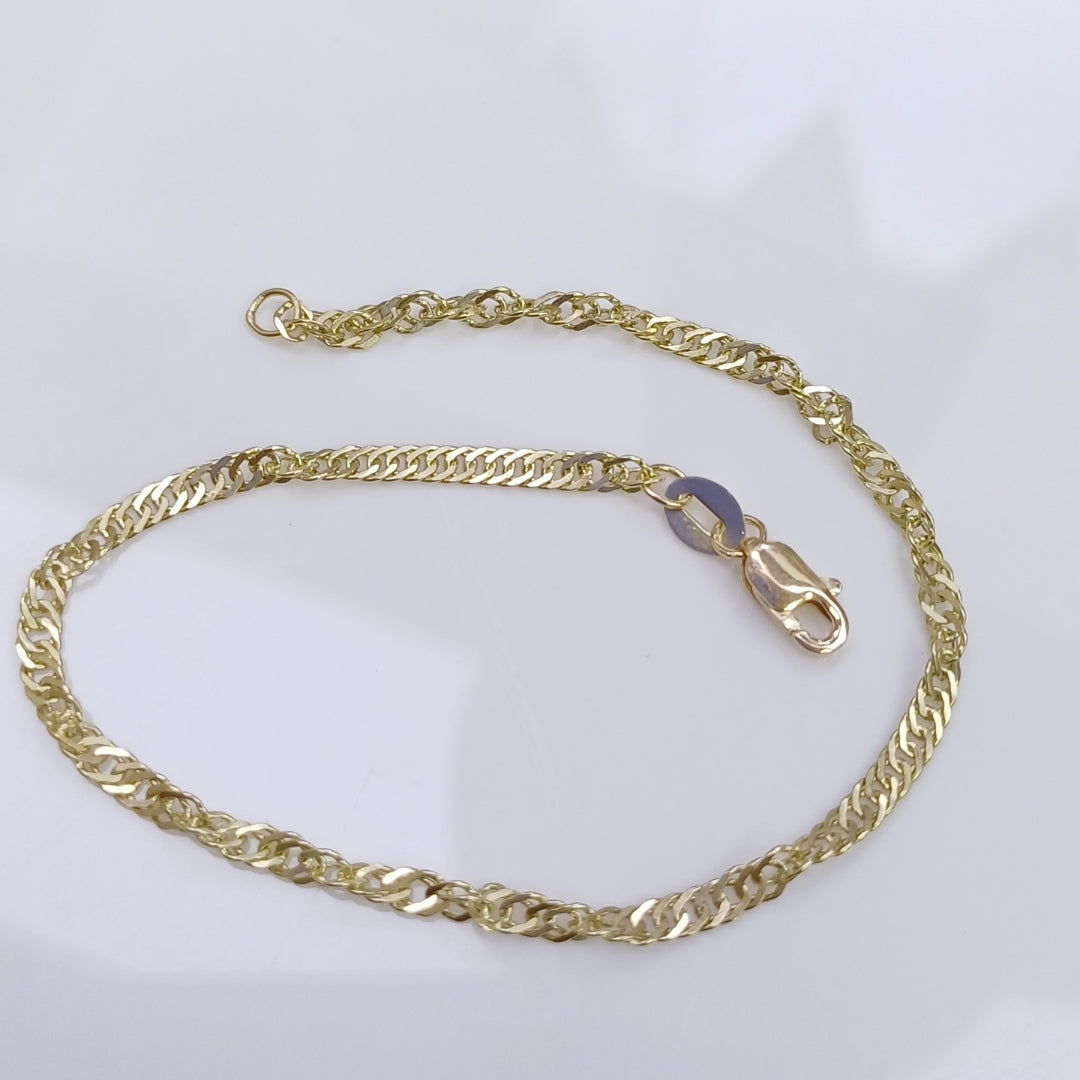 PULSERAS TEJIDO MEDIO TZL ORO 14K 18 CM 1.9 GR (NUEVO)