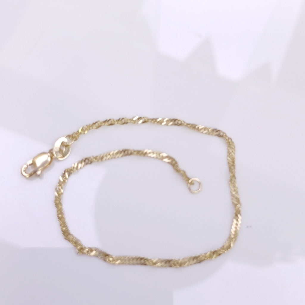 PULSERAS TEJIDO MEDIO TZL ORO 14K 18 CM 1.3 GR (NUEVO)