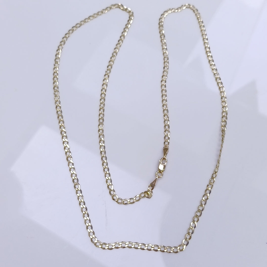 CADENAS TEJIDO BARBADA ORO 14K 60 CM 5.3 GR (NUEVO)