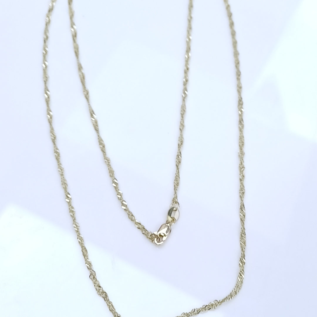 CADENAS TEJIDO MEDIO TZL ORO 14K 55 CM 3.1 GR (NUEVO)