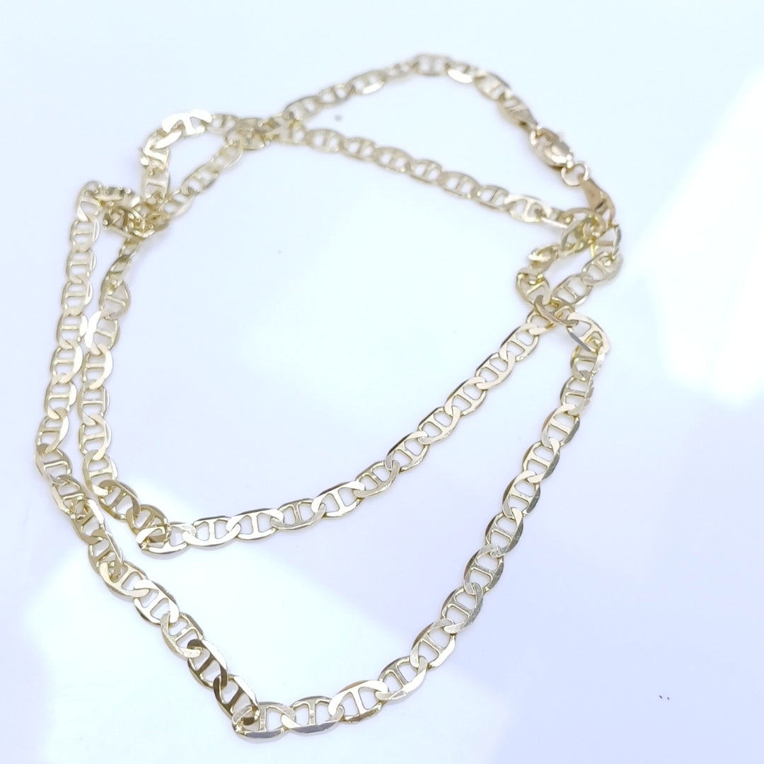 CADENAS TEJIDO MARINERA ORO 14K 50 CM 7.6 GR (NUEVO)