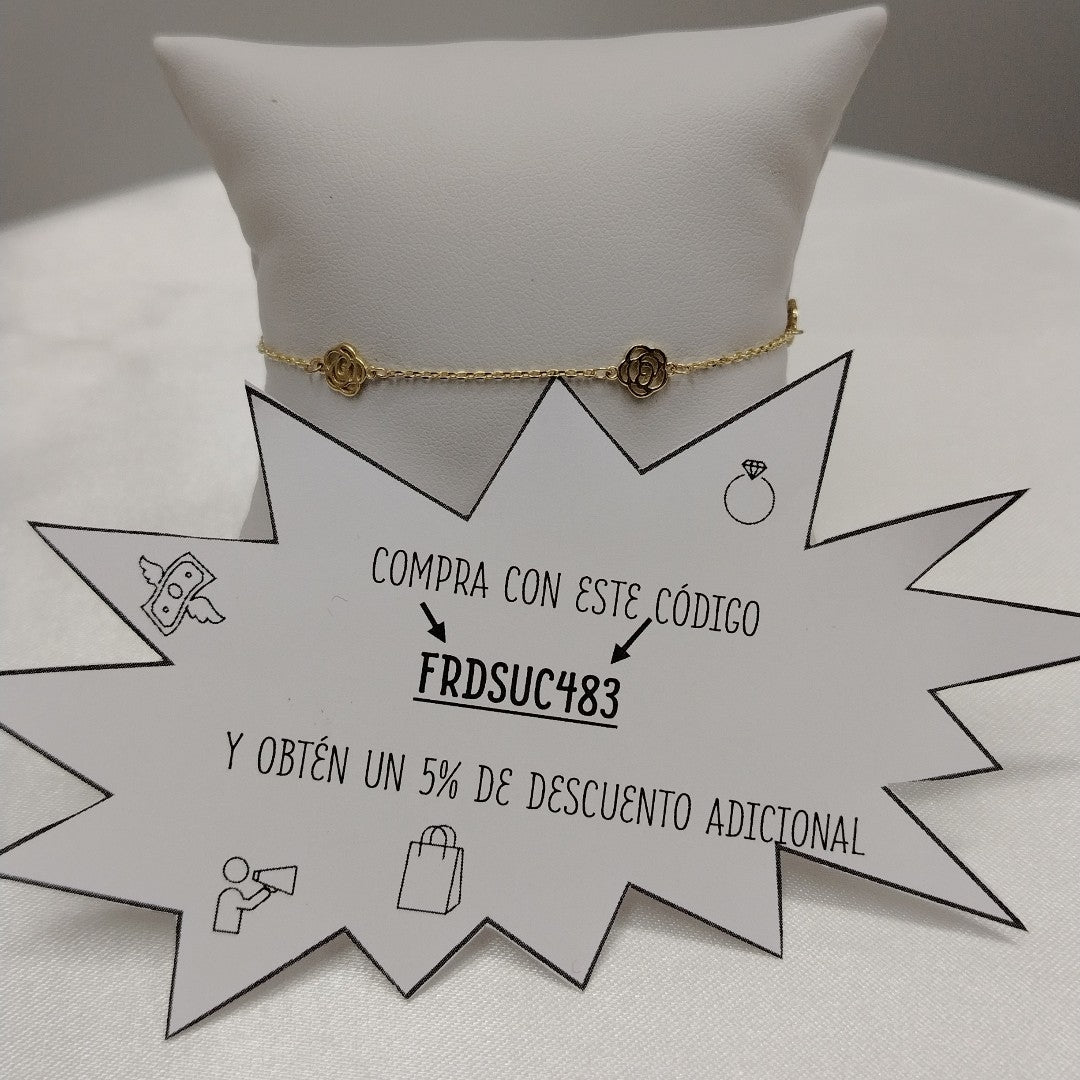 PULSERAS TEJIDO ESPECIAL C/DIJE ORO 10K 18 CM 1 GR (NUEVO)