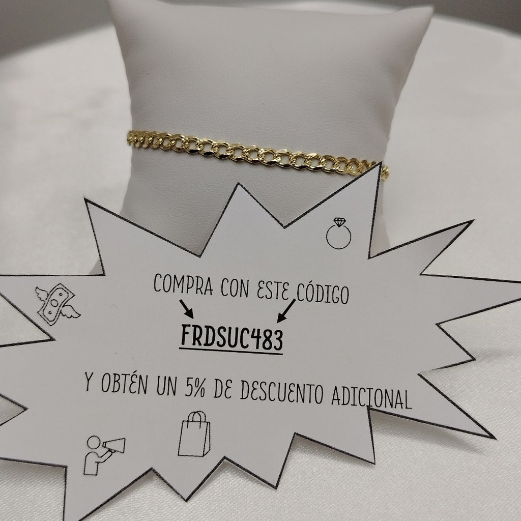 PULSERAS BARBADA ORO 14K 21 CM 5.3 GR (NUEVO)