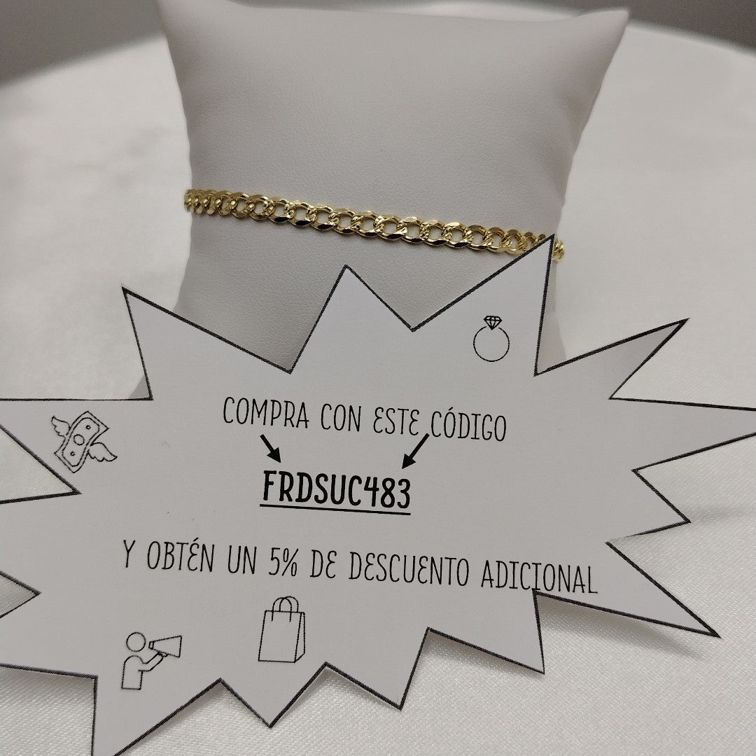 PULSERAS BARBADA ORO 14K 21 CM 5.3 GR (NUEVO)