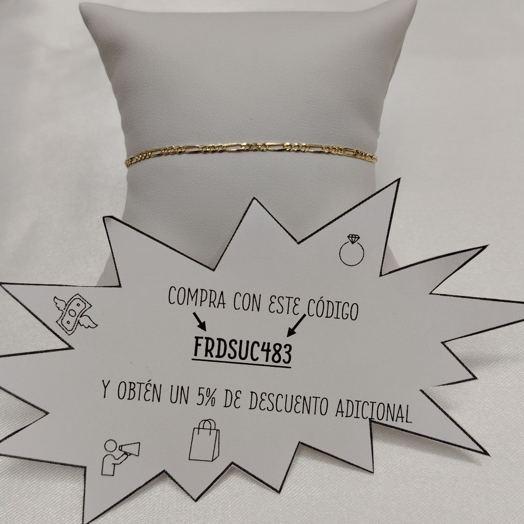 PULSERAS 3X1 ORO 14K 18 CM 1.5 GR (NUEVO)