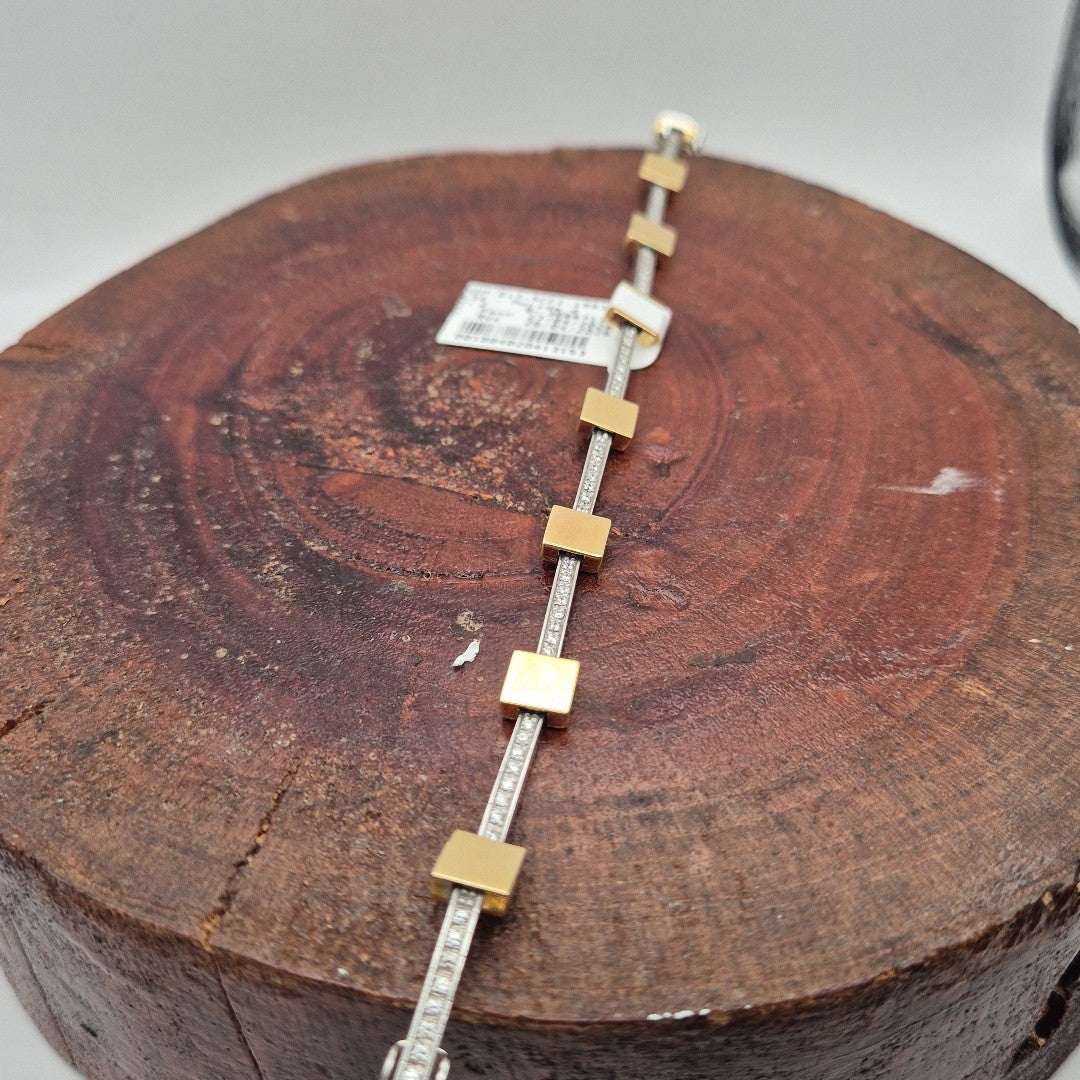 PULSERA RIGIDA ORO COMBINADO 14 K 12,50 GRMS (SEMINUEVO)