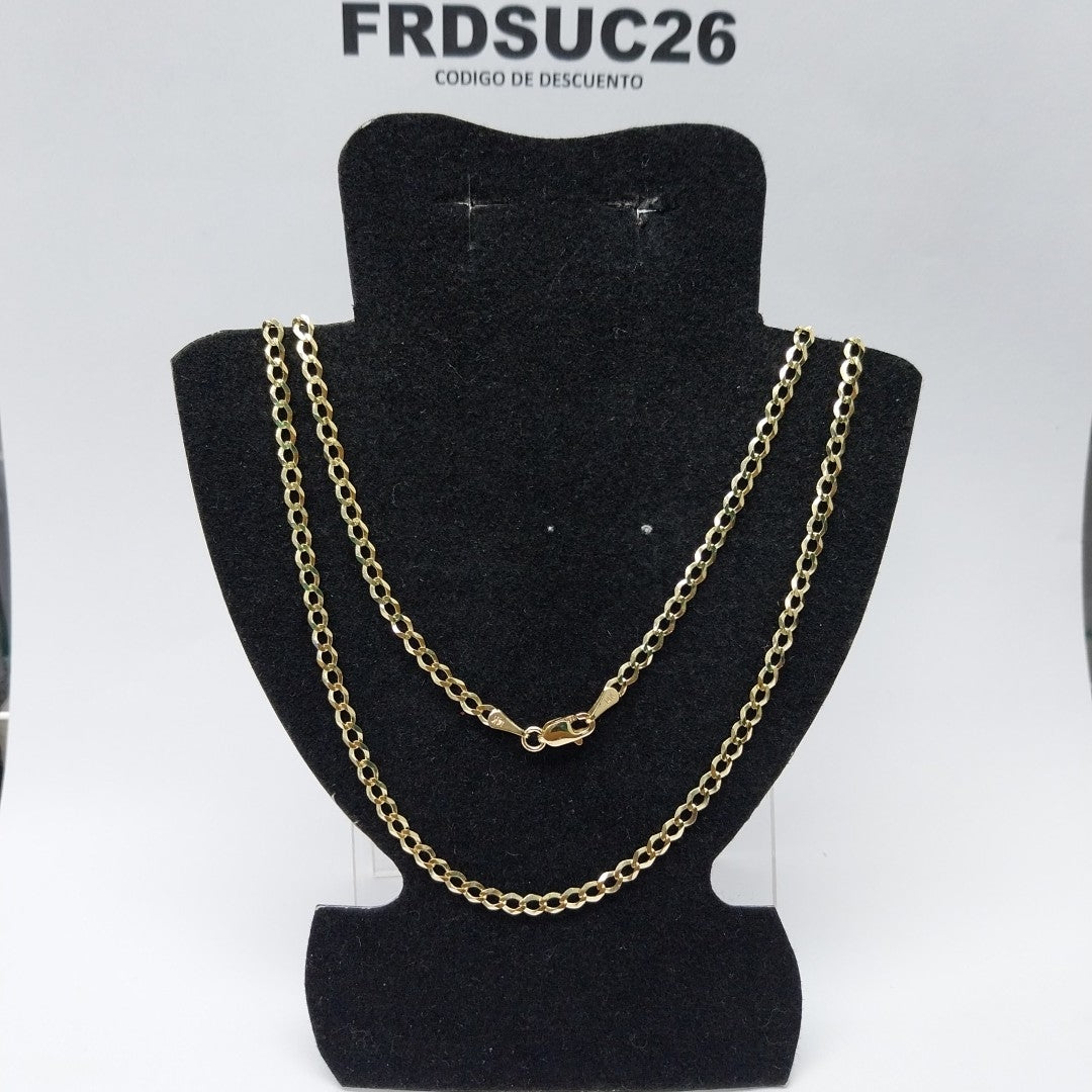 CADENAS TEJIDO BARBADA ORO 14K 60 CM 5.4 GR (NUEVO)