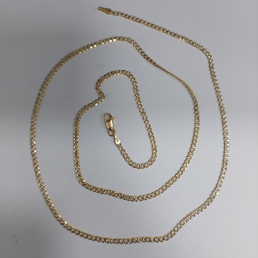 CADENAS BARBADA DIAMANTADA ORO 14K 60 CM 6.2 GR (NUEVO)
