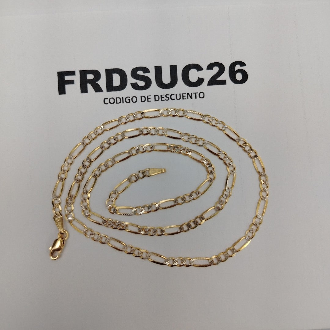 CADENAS TEJIDO 3X1 DIAMANTADO ORO 10K 50 CM 5.8 GR (NUEVO)