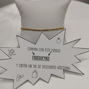 PULSERAS BARBADA DIAMANTADA ORO 14K 18 CM 2.4 GR (NUEVO)