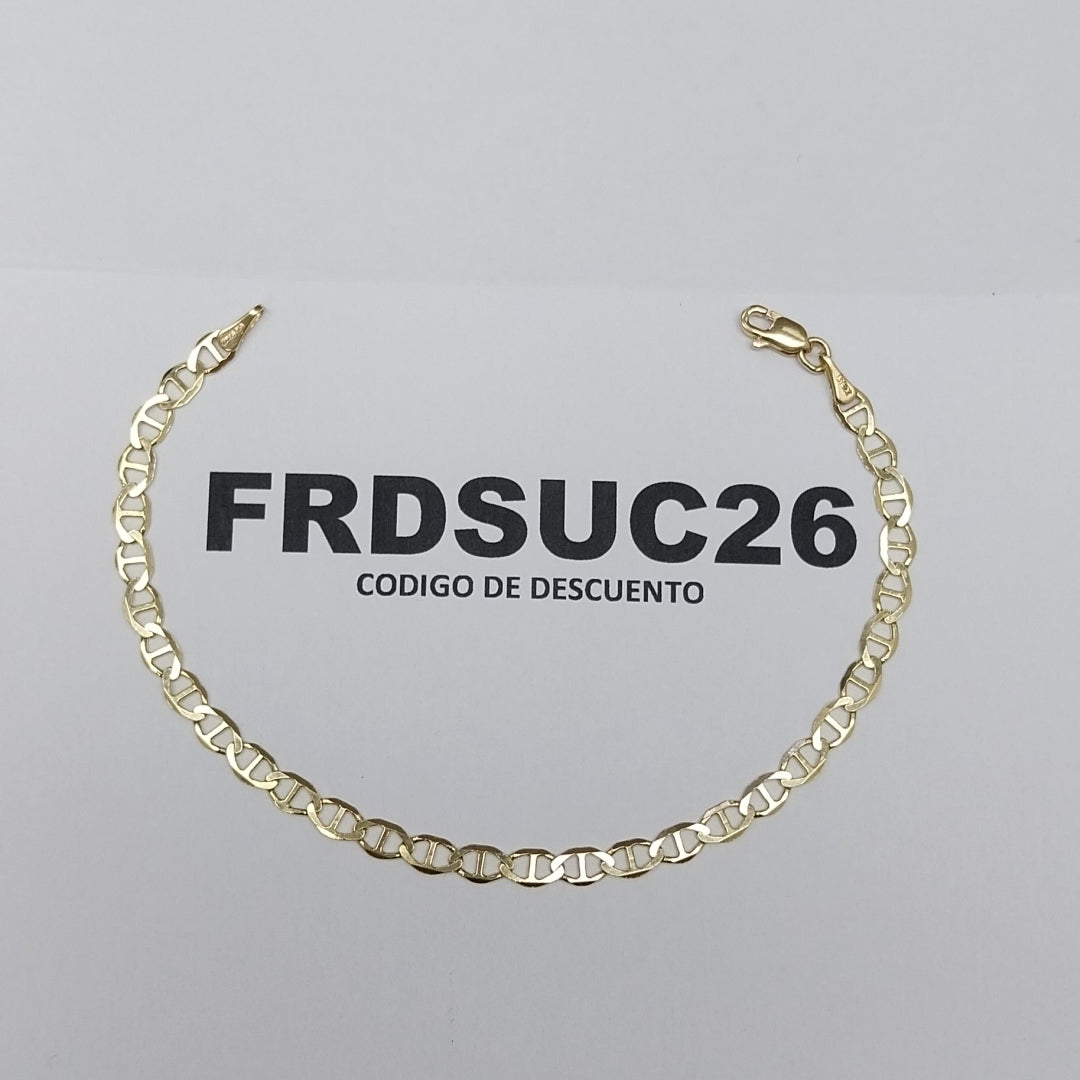 PULSERAS TEJIDO MARINERA ORO 14K 18 CM 2.8 GR (NUEVO)