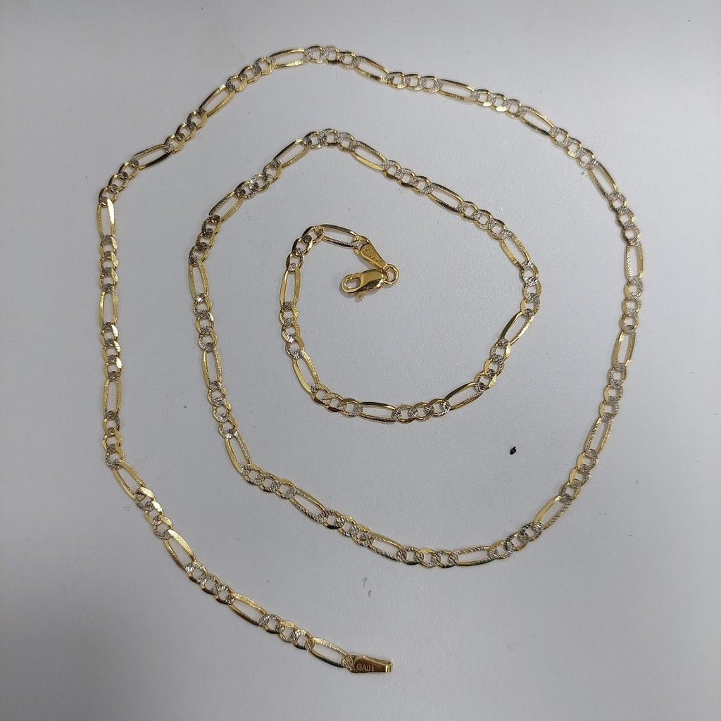 CADENAS TEJIDO 3X1 DIAMANTADO ORO 10K 55 CM 6.2 GR (NUEVO)
