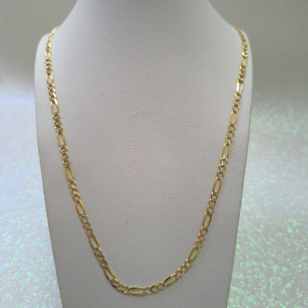 CADENAS TEJIDO 3X1 DIAMANTADO ORO 10K 55 CM 6.1 GR (NUEVO)