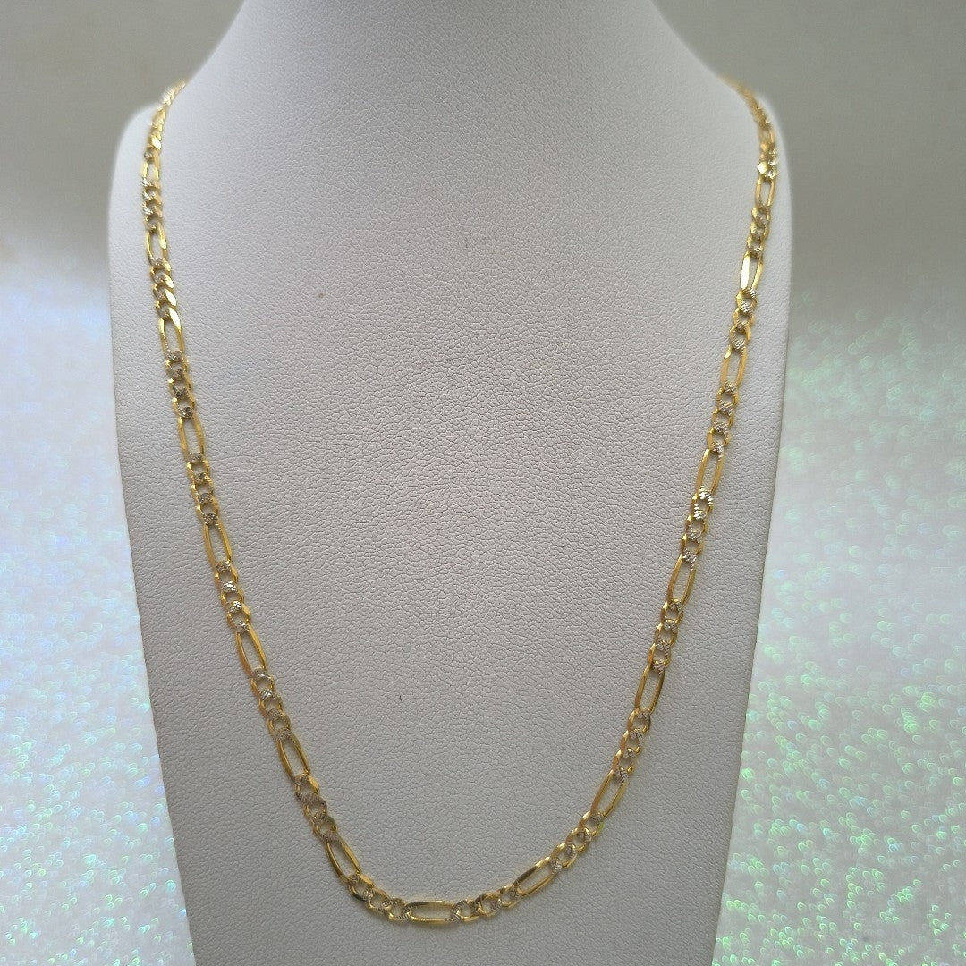 CADENAS TEJIDO 3X1 DIAMANTADO ORO 10K 55 CM 6.1 GR (NUEVO)