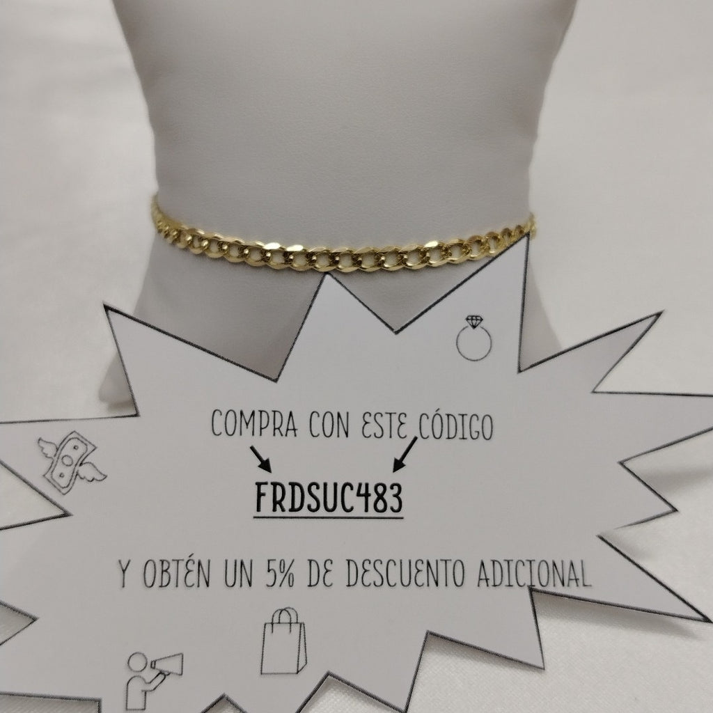 PULSERAS BARBADA ORO 14K 21 CM 5.3 GR (NUEVO)