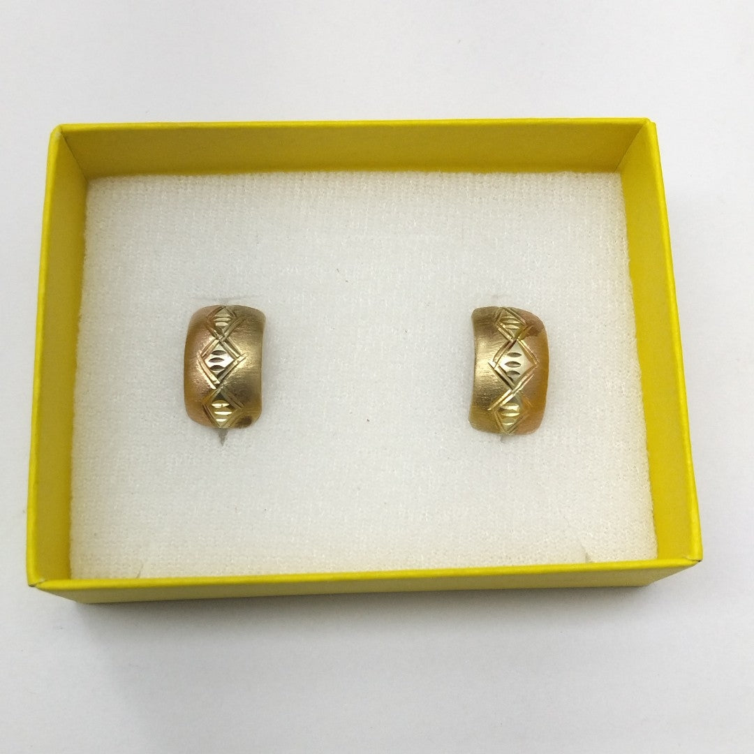 ARETES PAR ORO, ORO COMBINADO 10 K 2.7 GRMS (SEMINUEVO)