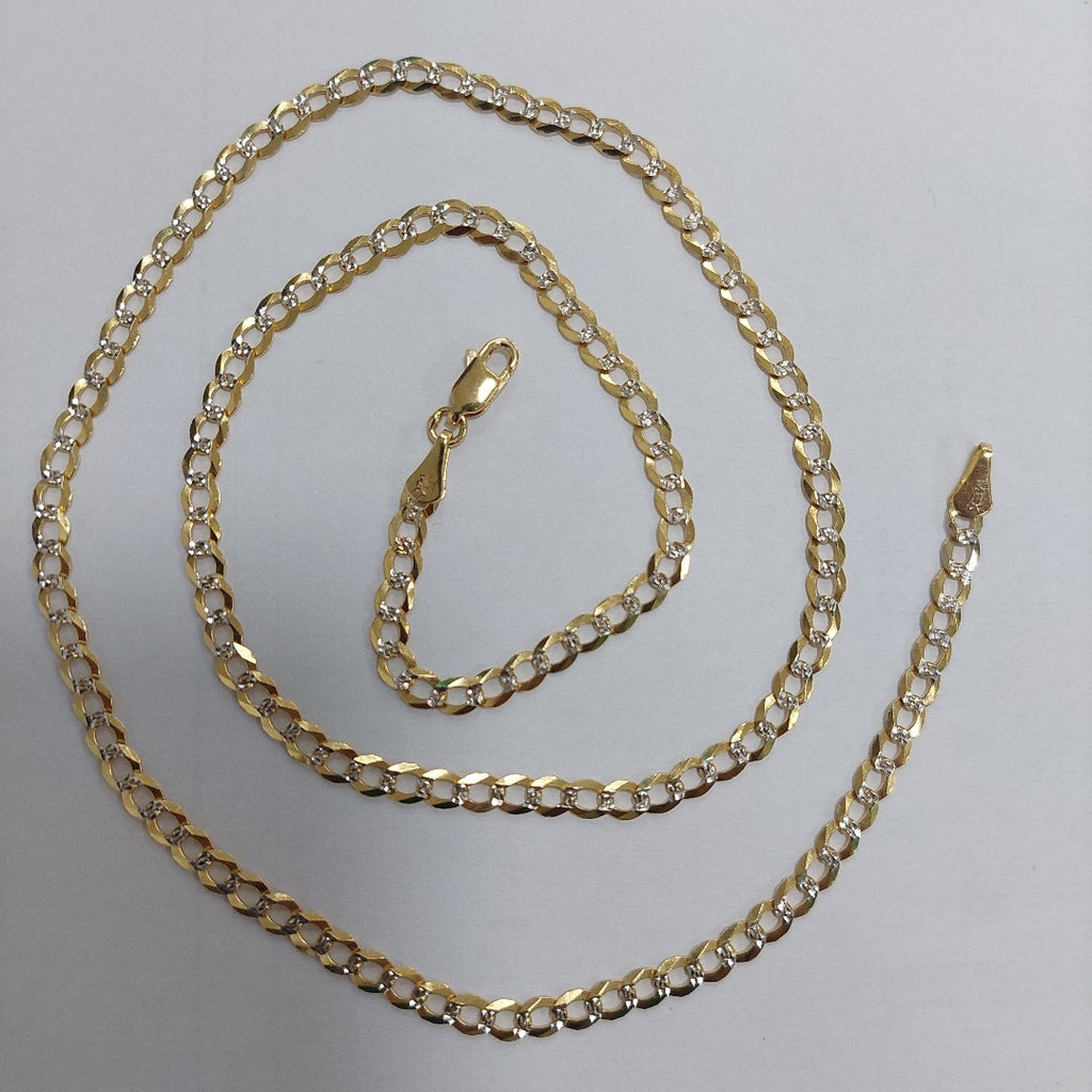 CADENAS BARBADA DIAMANTADA ORO 14K 55 CM 9 GR (NUEVO)