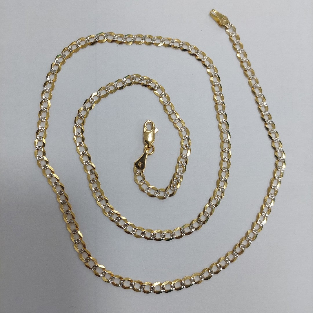 CADENAS BARBADA DIAMANTADA ORO 14K 55 CM 8.6 GR (NUEVO)