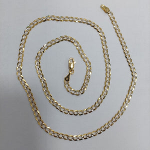 CADENAS BARBADA DIAMANTADA ORO 14K 55 CM 8.6 GR (NUEVO)