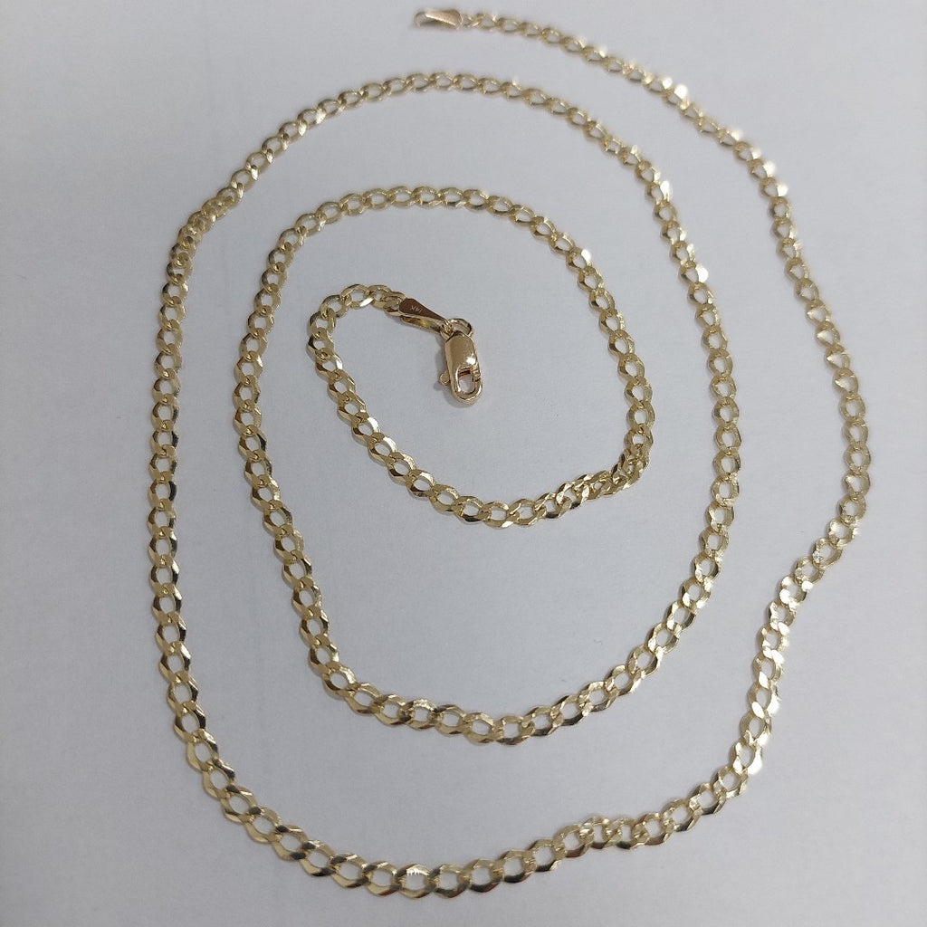 CADENAS TEJIDO BARBADA ORO 14K 60 CM 5.4 GR (NUEVO)