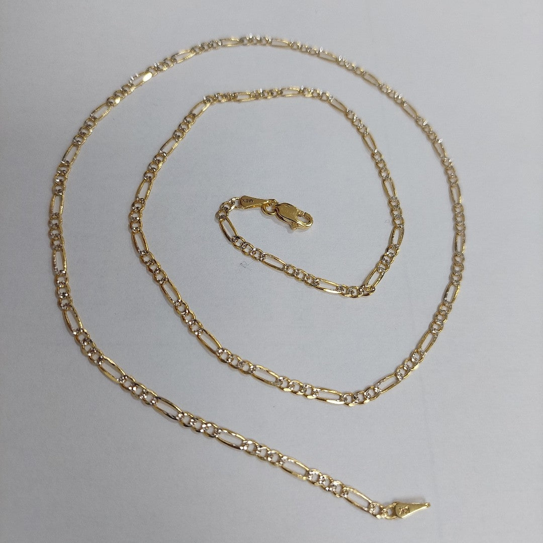 CADENAS TEJIDO 3X1 DIAMANTADA ORO 14K 55 CM 4.5 GR (NUEVO)