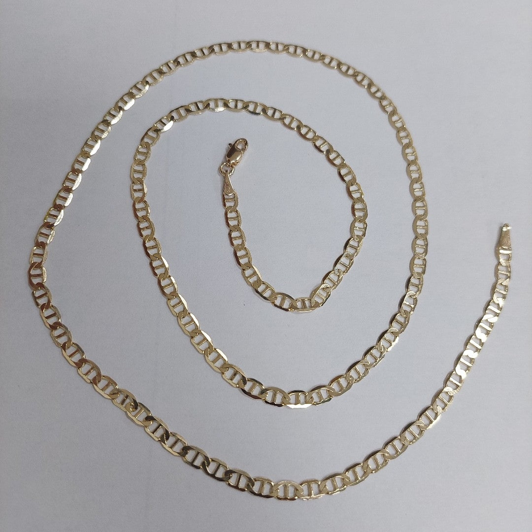 CADENAS TEJIDO MARINERA ORO 14K 60 CM 8.5 GR (NUEVO)