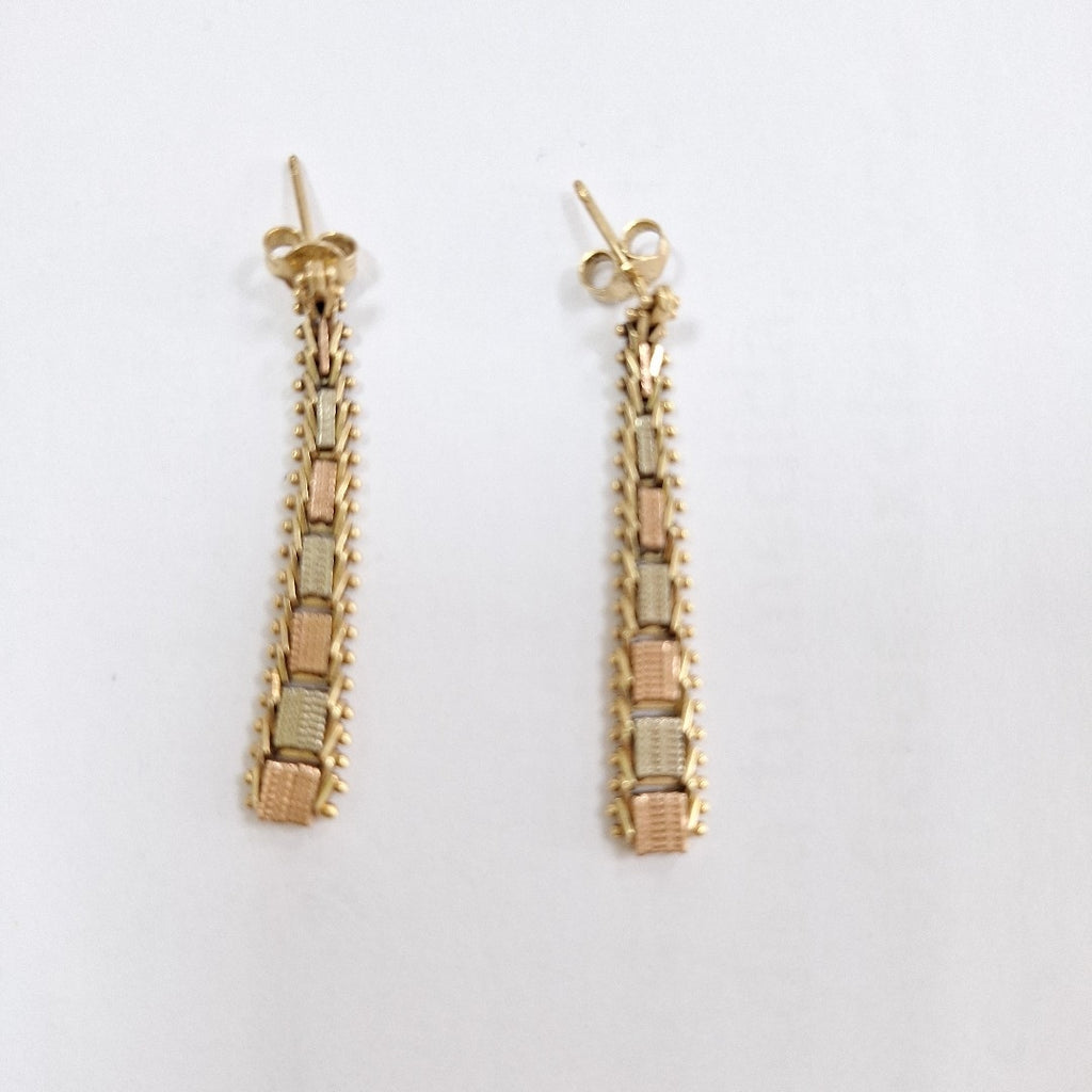 ARETES PAR ORO COMBINADO 14 K 4,40 GRMS (SEMINUEVO)